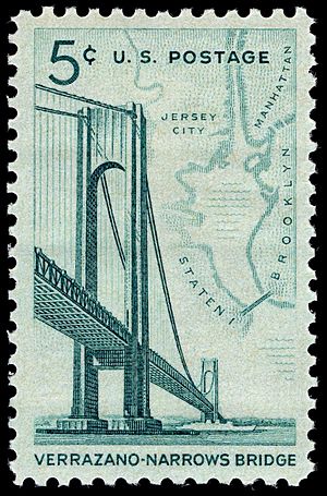Verrazano-Narrows Bridge 5c 1964 issue U.S. stamp