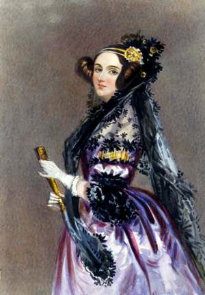 Watercolour, Ada Lovelace, possibly by A E Chalon (1780-1860), (c1840). 25 x 18.3 cm