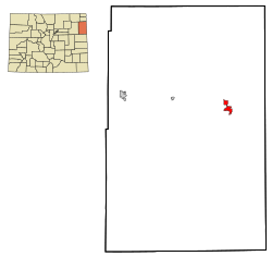 Yuma County Colorado Incorporated and Unincorporated areas Wray Highlighted