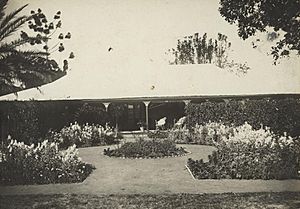 Approach to the homestead through the garden at Coochin Coochin, 1920