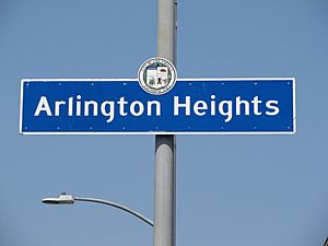 Arlington Heights neighborhood sign  located at the intersection of  Arlington Avenue and Washington Boulevard