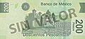 Banco de México F $200 reverse