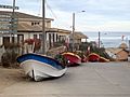 Boats left nearby the 'costanera' for safety in Pichilemu, March 11, 2011