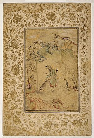 Brooklyn Museum - Hunters at a Stream - Riza `Abbasi