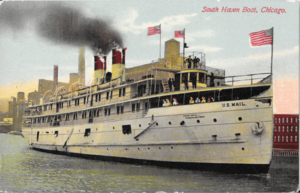 Chicago Mail Boat Postcard 1910 (Front)