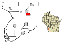 Location of Bell Center in Crawford County, Wisconsin.