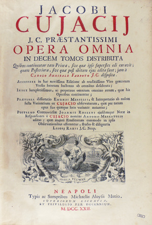 Cujas - Opera omnia, 1722 - 126