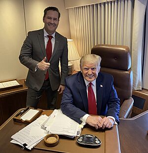 Donald Trump and Michael Waltz onboard Air Force One