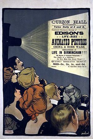 Edison's Animated Pictures poster Birmingham c1902
