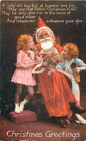 Father Christmas, Tuck Photo Oilette postcard 1919, front