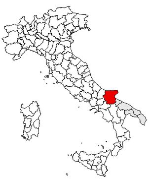 Location of Province of Foggia