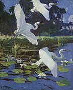 Great White Herons 1923 Frank Weston Benson