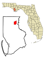 Location in Gulf County and the state of Florida