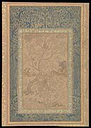 Hunting birds. From an album (muraqqa’) for Muhammad Quli Qutb Shah (CBL Per 225, f.4r)