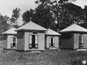 Huts constructed for patients on Peel Island Moreton Bay 1907.jpg