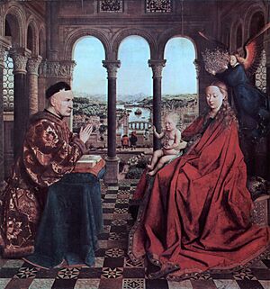 Jan van Eyck 070 Virgin of Chancellor Rolin adj
