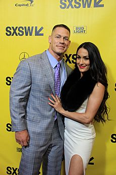 John Cena and Nikki Bella at SXSW Red Carpet premiere of BLOCKERS (26876910238)