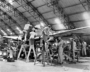 Ki-43-IB being rebuilt Brisbane 1943