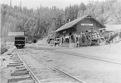 Laurel, CA with the portal for the Glenwood Tunnel (Tunnel 3) in background
