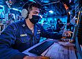 Lt. Yuma Kuwata monitors surface contacts aboard USS John S. McCain (DDG 56) during Malabar 2020. (50570331182)