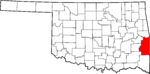 State map highlighting LeFlore County