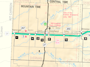 KDOT map of Sherman County (legend)
