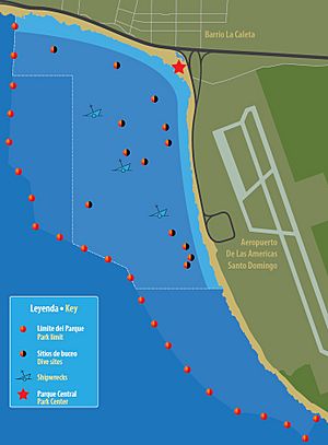 Mapa del Parque Nacional Submarino La Caleta