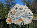Mariposa Creek Parkway, combined stone art and map