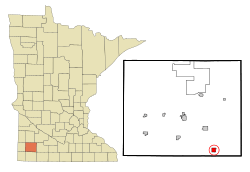 Location of Fuldawithin Murray County and state of Minnesota