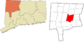 Northwest Hills incorporated and unincorporated areas Torrington highlighted