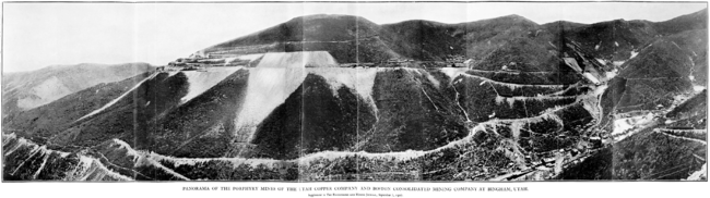 Panorama of Bingham Canyon Mine in 1907