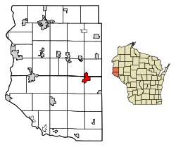 Location of Spring Valley in Pierce Countyand St. Croix County, Wisconsin.