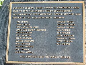 Plaque commemorating Enright's General Store, Rathdowney, 2006