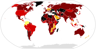 Protected areas by percentage per country