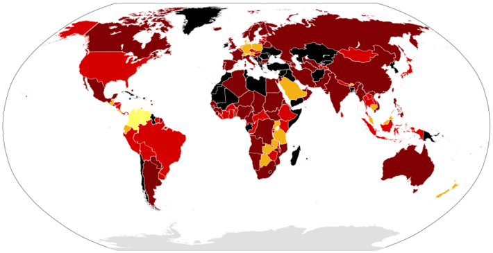 Protected areas by percentage per country