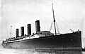 RMS Lusitania coming into port, possibly in New York, 1907-13-crop