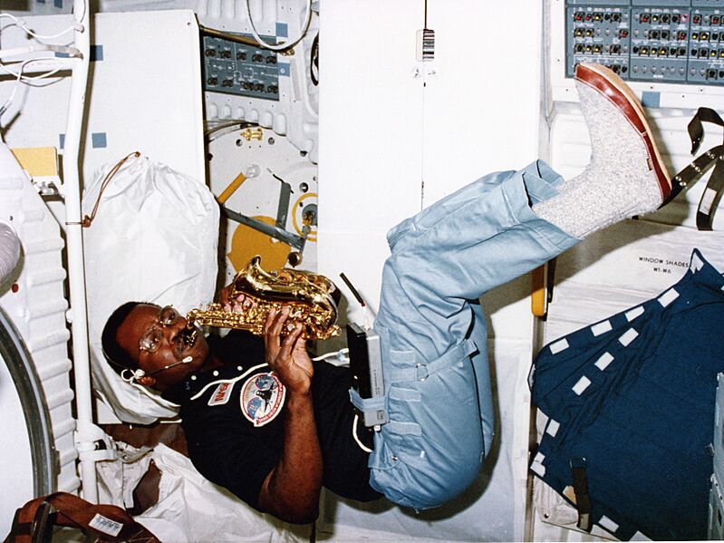 Ronald McNair playing saxophone