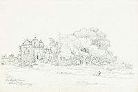 Ruined Mosque on the banks of Jumna, a sketch by Commander Robert Elliot, R.N