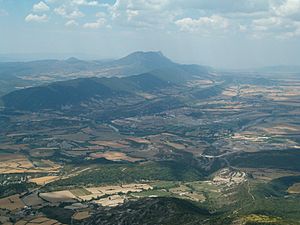 View of Sabiñánigo from Mount Santa Orosia