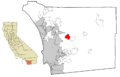 San Diego County California Incorporated and Unincorporated areas Ramona Highlighted