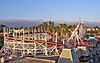 Looff Carousel and Roller Coaster on the Santa Cruz Beach Boardwalk