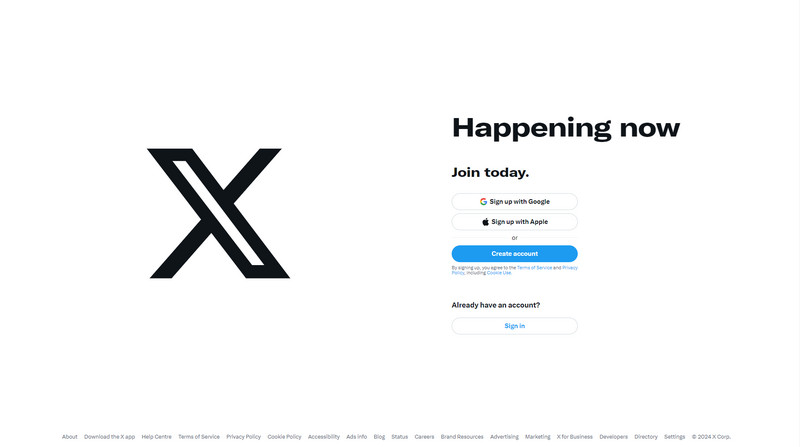 Screen of X (Twitter)