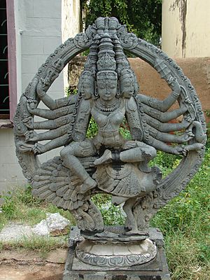 Sculpture in Someshvara temple at Mulbagal
