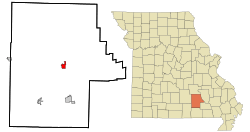 Location of Eminence, Missouri