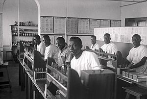 Students in theTeaching laboratory, Medical School, Yakusu Wellcome L0039121