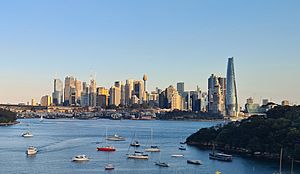 Sydney central business district skyline, August 2021