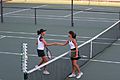 Tennis shake hands after match