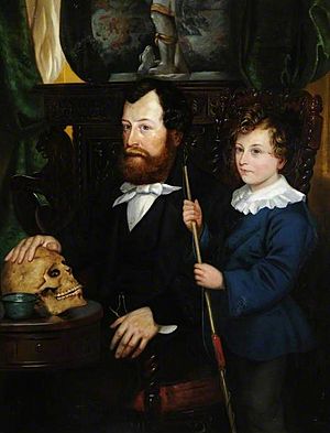 Thomas Bateman (1821–1861), and His Son, by Thomas Joseph Banks, sheffield museums, uk