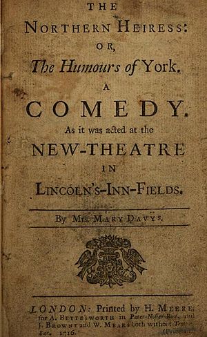 Title page Mary Davys The Northern Heiress 1716