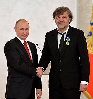 Vladimir Putin and Emir Kusturica 2016